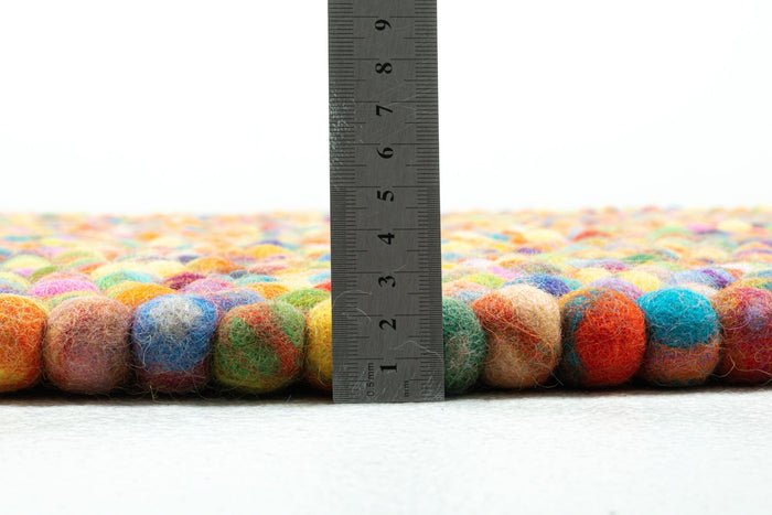 Handgemaakt viltkogeltapijt Felty 40x60 cm - Multicolor