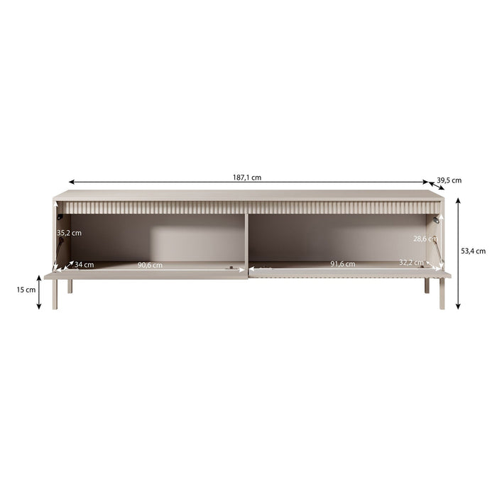 Meubella - TV-Meubel Saran - Beige - 187 cm