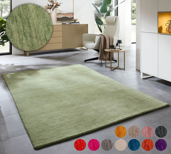 Theko Handgeweven UNI-tapijt Holi 190x290 cm - Groen