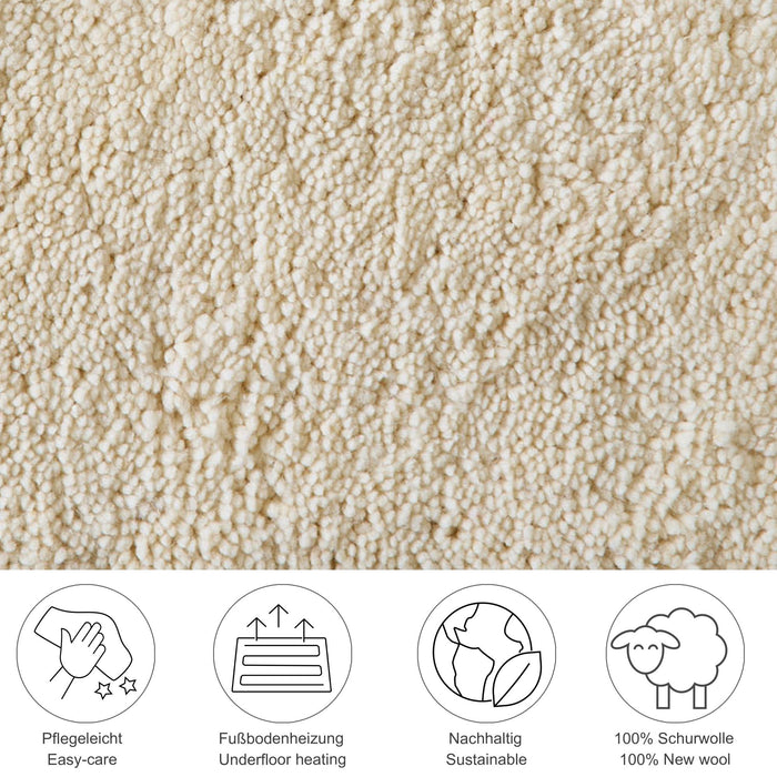 Theko handgeknoopt Berber tapijt Maloronga 140x200 cm - Blanc