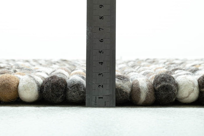 Handgemaakt viltkogeltapijt Felty 90x160 cm - Multicolor Natuurlijk