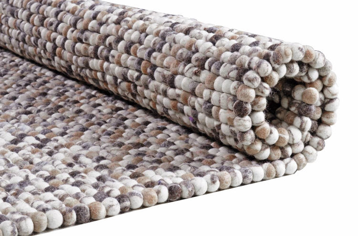 Handgemaakt viltkogeltapijt Felty 70x140 cm - Multicolor Natuurlijk