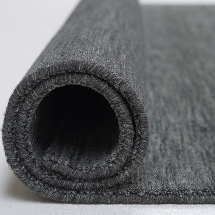 Theko Handgeweven UNI-tapijt Holi 170x240 cm - Donkergrijs