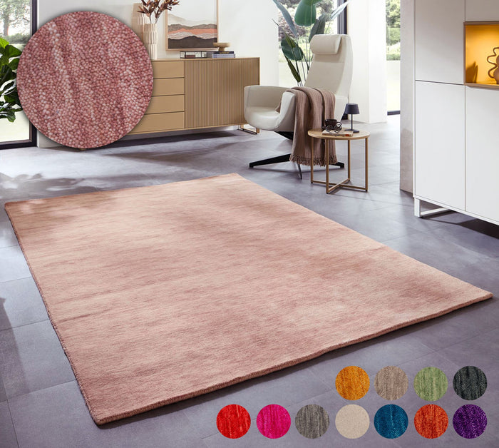 Theko Handgeweven UNI-tapijt Holi 250x350 cm - Roze