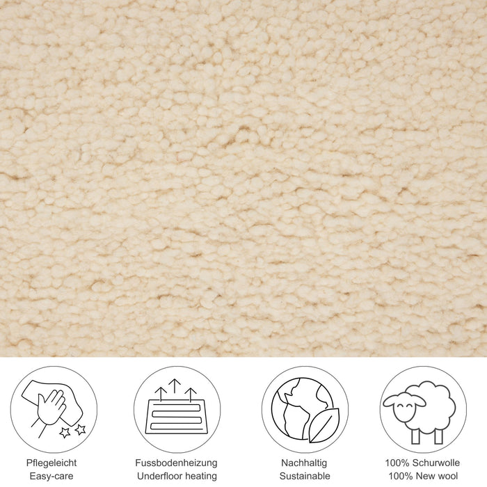 Theko Handgeknoopt Berber tapijt Hadj 200x250 cm - Blanc