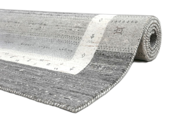 Theko wollen tapijt in Gabbeh-stijl Memu 170x240 cm - Zilver