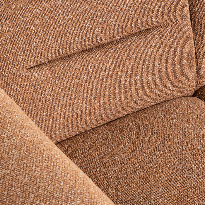 LABEL51 - Hoekbank Bolzano Links - Coral Royal Boucle - Zwart Metaal