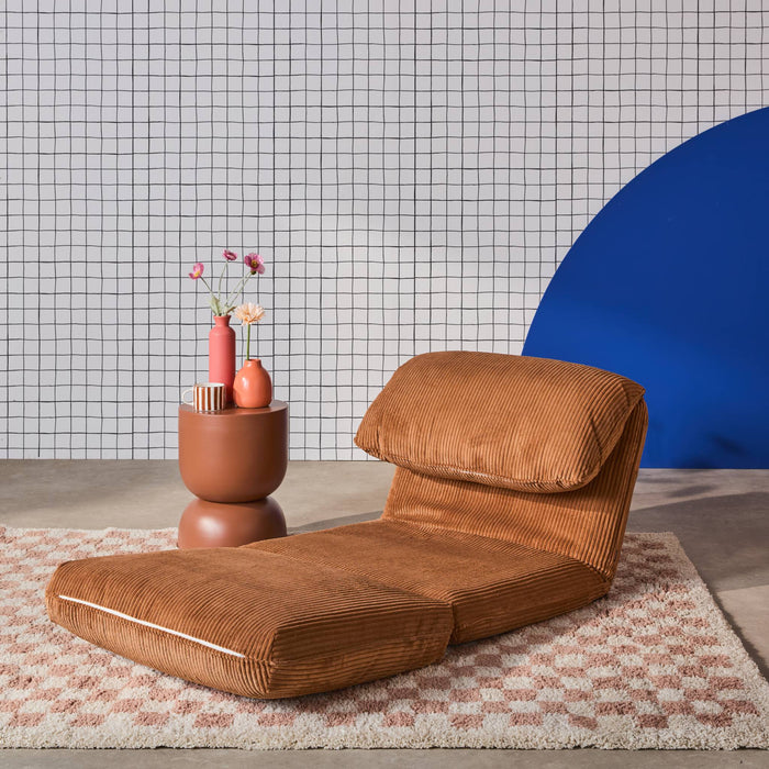 sweeek - Slaapfauteuil omvormbaar ribfluweel dikke rib 1 persoons Cosy