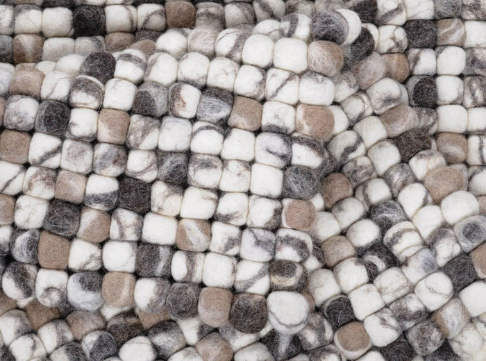 Handgemaakt viltkogeltapijt Felty 170x240 cm - Multicolor Natuurlijk