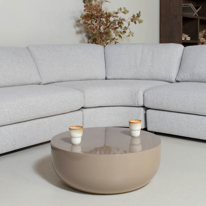 Giga Meubel - Salontafel - Beige Glossy - Ø70x25cm - Kevin