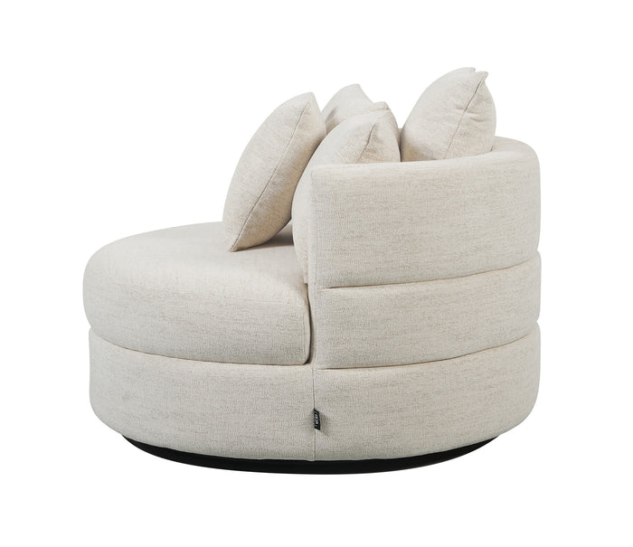 DÉJA Living - Draaifauteuil Beige Stof - Ø100x84cm - Miles