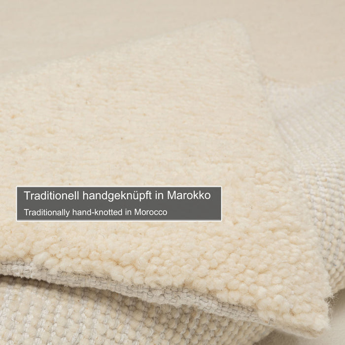 Theko Handgeknoopt Berber tapijt Hadj 300x400 cm - Blanc