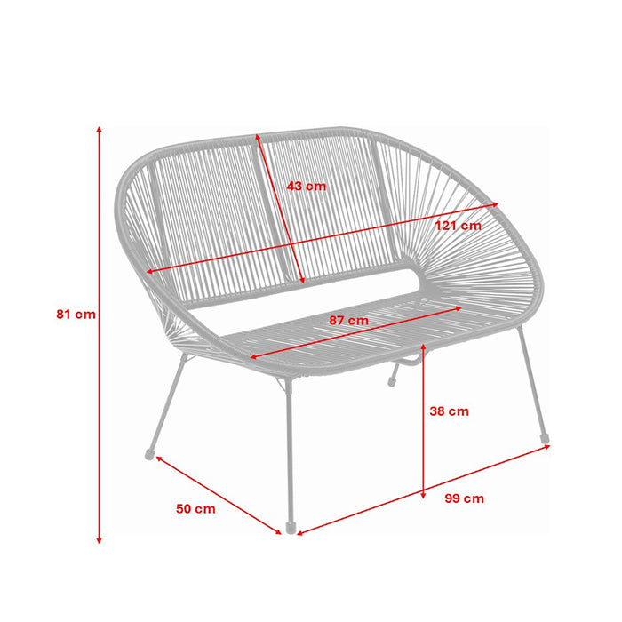 Tuinbank Acapulco Mono zwart Kare Design