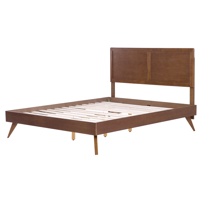 Beliani-ISTRES -Tweepersoonsbed-Donkere houtkleur-160 x 200 cm-MDF