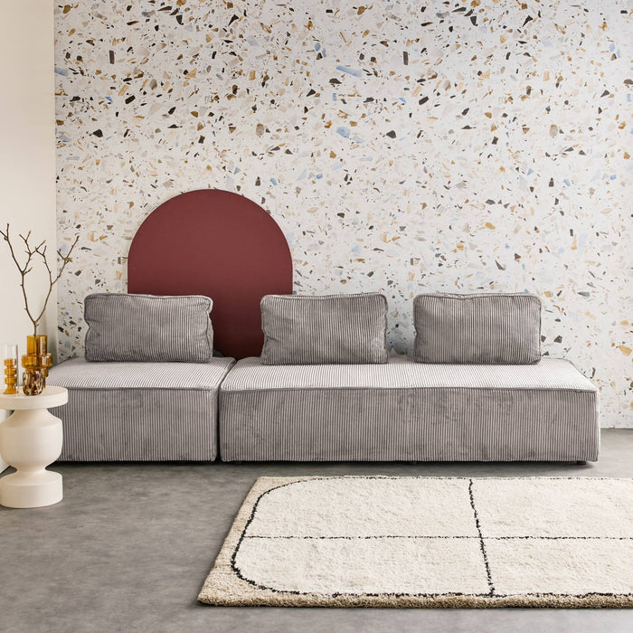 sweeek - Set van fauteuils voor modulaire bank 3 zitplaatsen corduroy