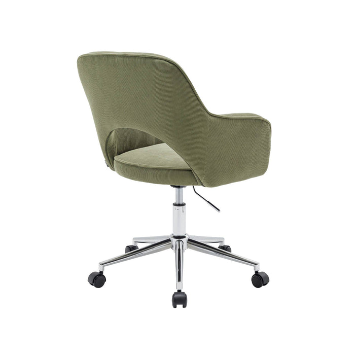 sweeek - Bureaustoel op wielen in corduroy met chroom onderstel