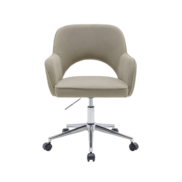 sweeek - Bureaustoel op wielen in corduroy met chroom onderstel