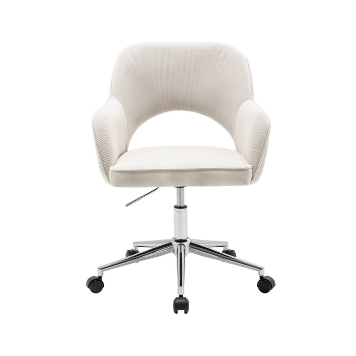 sweeek - Bureaustoel op wielen in corduroy met chroom onderstel