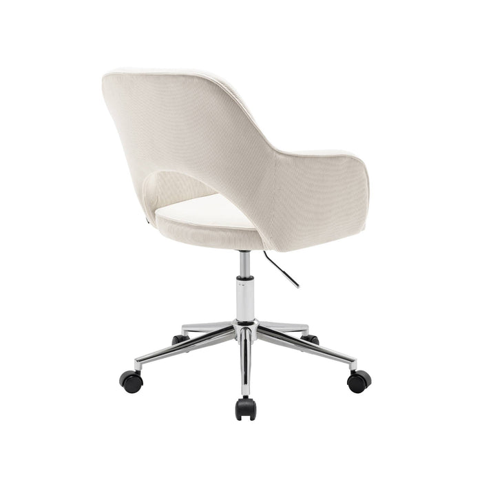 sweeek - Bureaustoel op wielen in corduroy met chroom onderstel