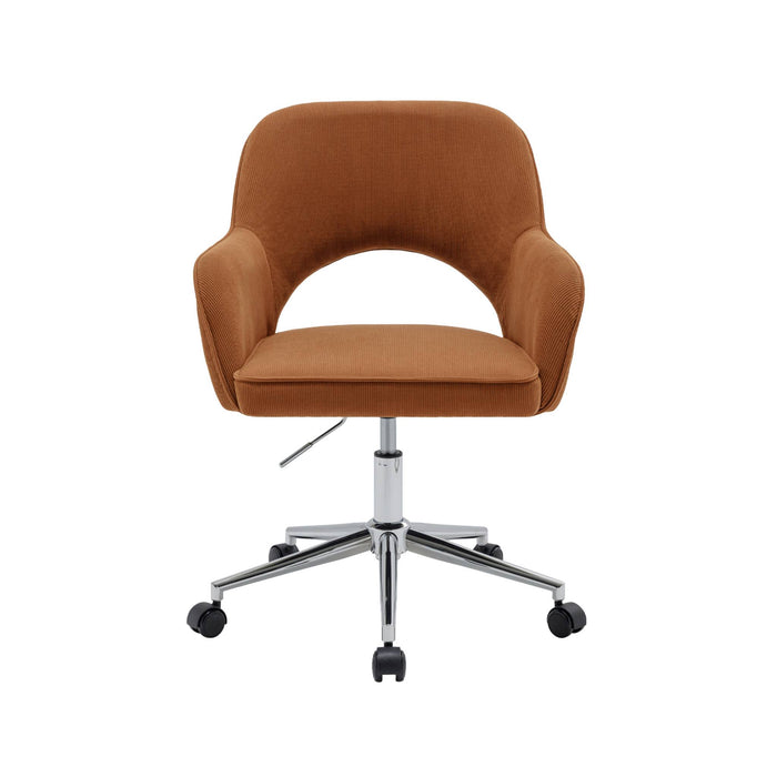 sweeek - Bureaustoel op wielen in corduroy met chroom onderstel