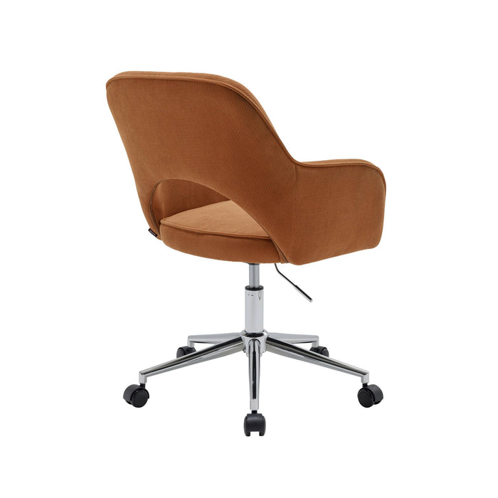 sweeek - Bureaustoel op wielen in corduroy met chroom onderstel