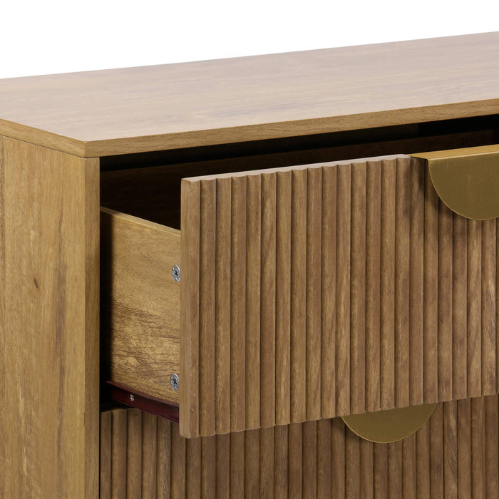 sweeek - Ladekast met gegroefd manghouteffect, 6 lades