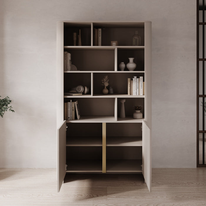 Meubella - Barbados - Boekenkast - Beige - 103x39x170 cm