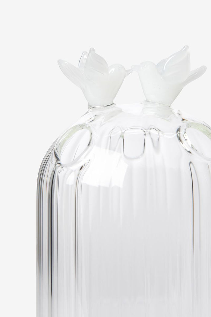 Sissy-Boy Glazen waxinelichthouder met kerst duifjes