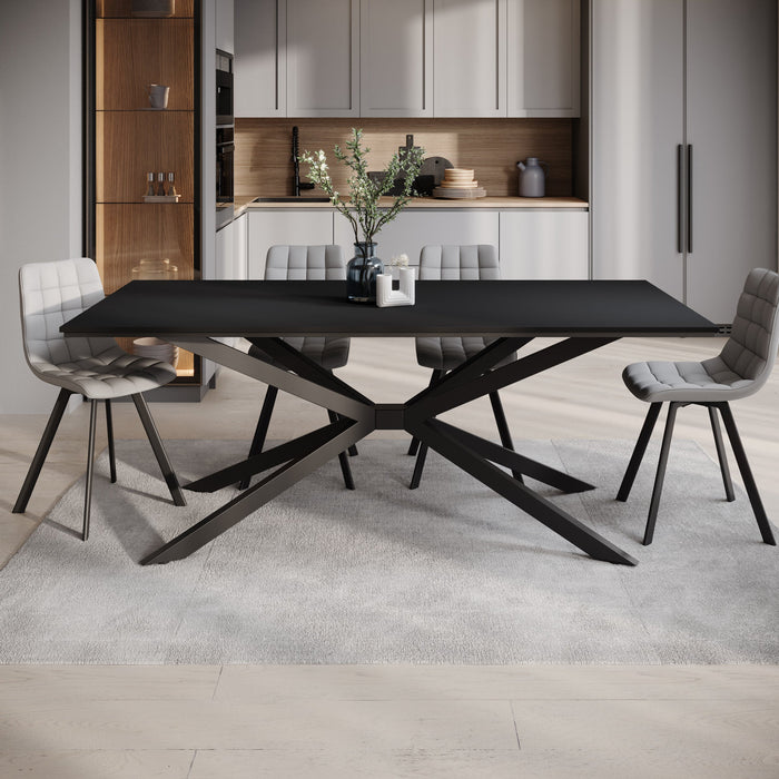 Meubella - Eetkamertafel Faithley - Zwart - 190 cm