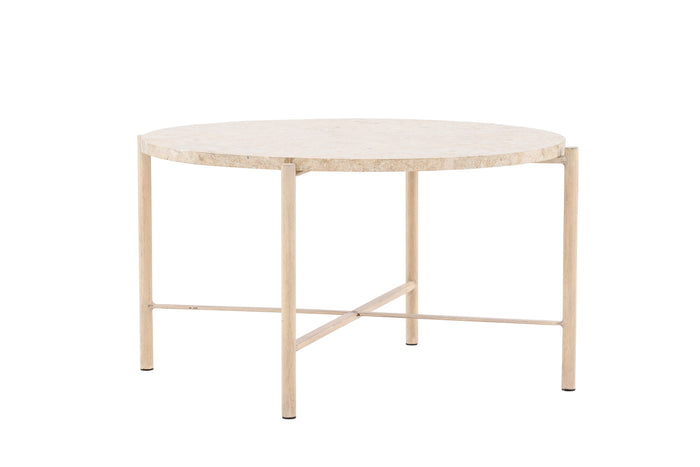 Fjôrd - Salontafel Beige Metaal - 70x70x40cm - Sandhamn