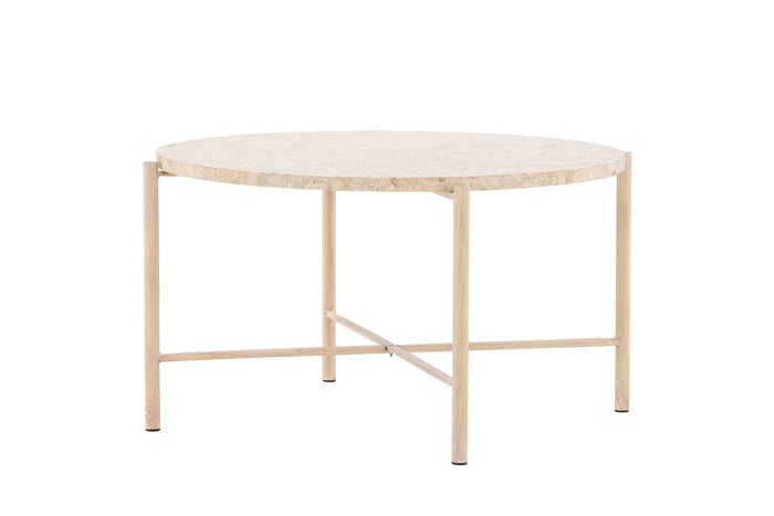 Fjôrd - Salontafel Beige Metaal - 70x70x40cm - Sandhamn