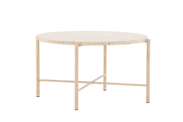 Fjôrd - Salontafel Beige Metaal - 70x70x40cm - Sandhamn