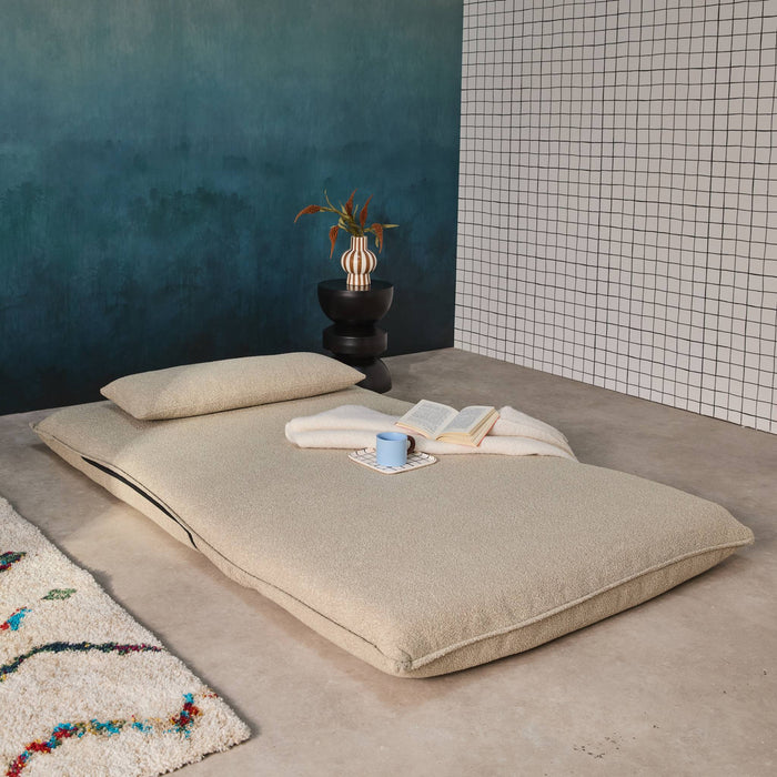 sweeek - Uitklapbare fauteuil boucléstof 2 plaatsen