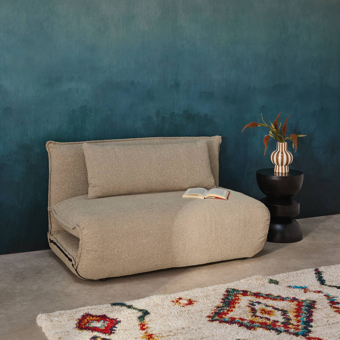 sweeek - Uitklapbare fauteuil boucléstof 2 plaatsen