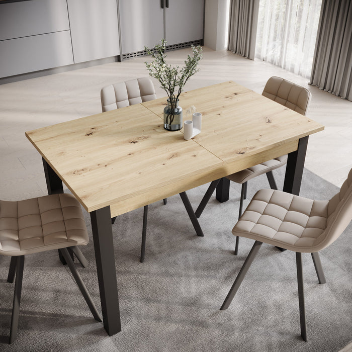 Meubella - Noah - Eetkamertafel - Eiken|zwart