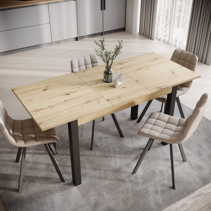 Meubella - Noah - Eetkamertafel - Eiken|zwart