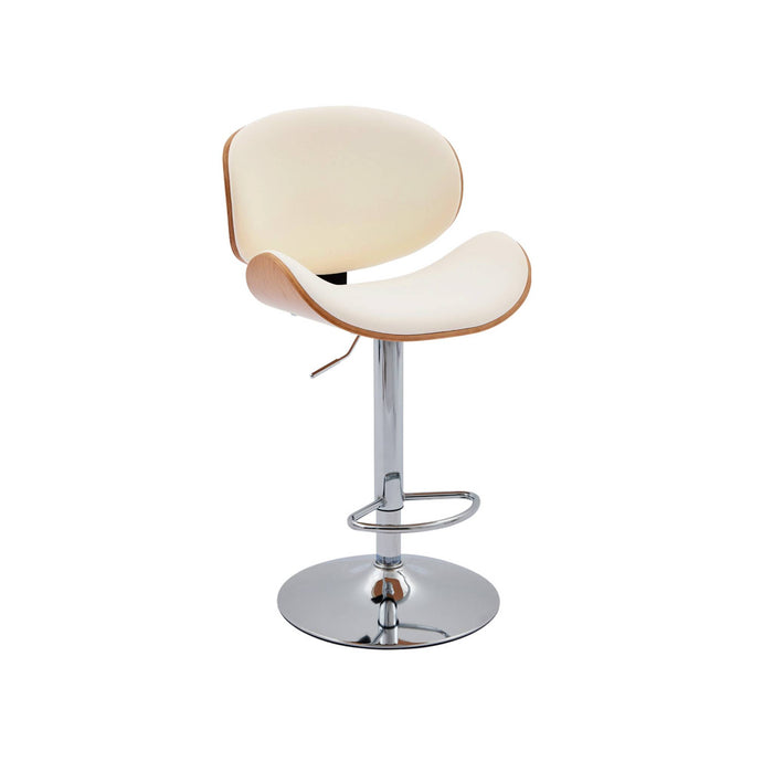 sweeek - Verstelbare barkruk, houtdecor en kunstleer (set van 2)