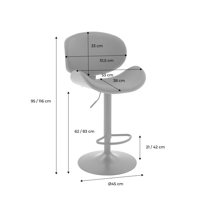 sweeek - Verstelbare barkruk, houtdecor en kunstleer (set van 2)
