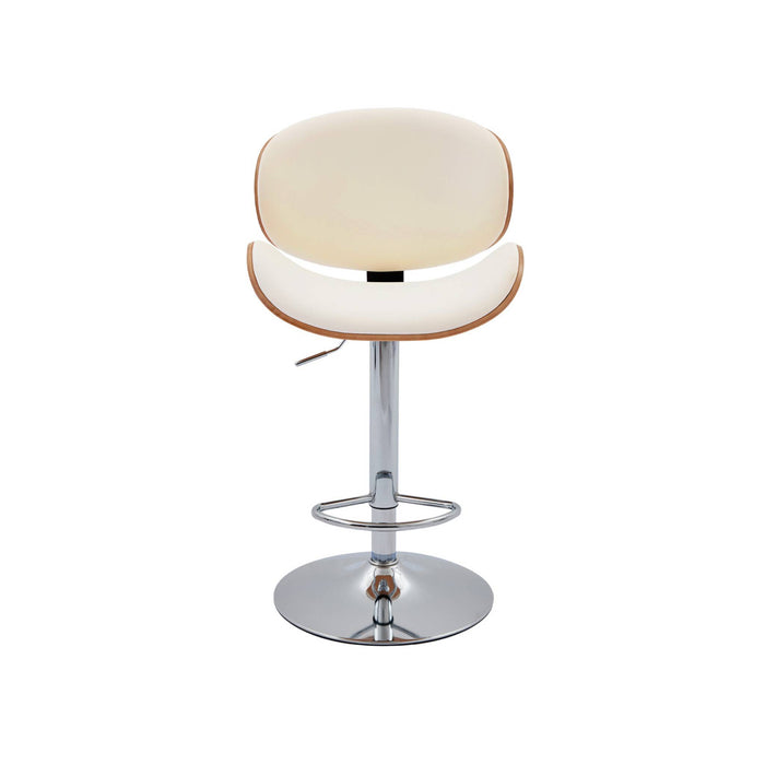 sweeek - Verstelbare barkruk, houtdecor en kunstleer (set van 2)