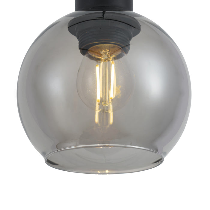 QAZQA Moderne hanglamp zwart met smoke glas voor railsysteem 1-fase -