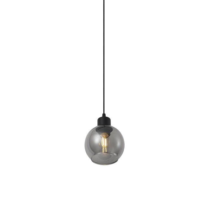 QAZQA Moderne hanglamp zwart met smoke glas voor railsysteem 1-fase -