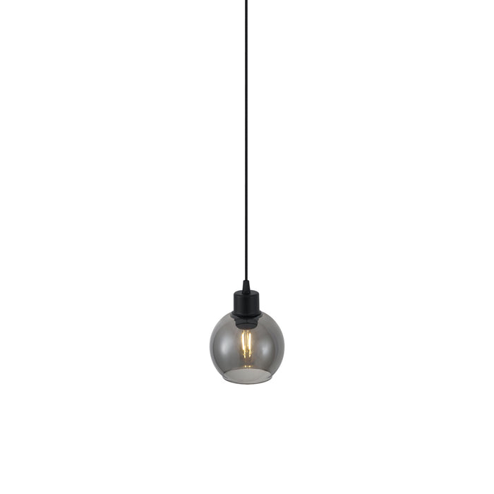 QAZQA Moderne hanglamp zwart met smoke glas voor railsysteem 1-fase -