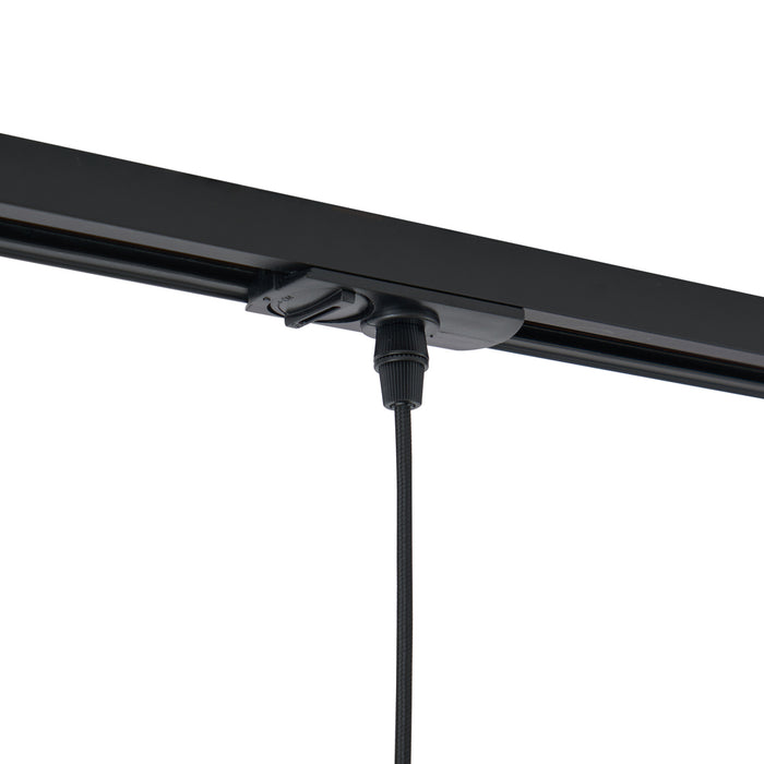 QAZQA Moderne hanglamp zwart met smoke glas voor railsysteem 1-fase -