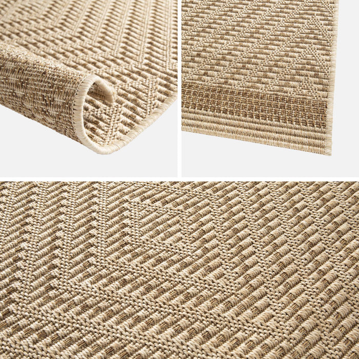 sweeek - Tapijt voor binnen|buiten met jute-effect naturel