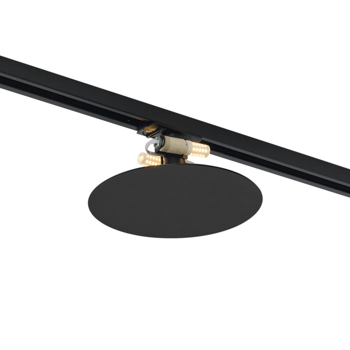 QAZQA Moderne plafondlamp zwart voor railsysteem 1-fase 2-lichts -