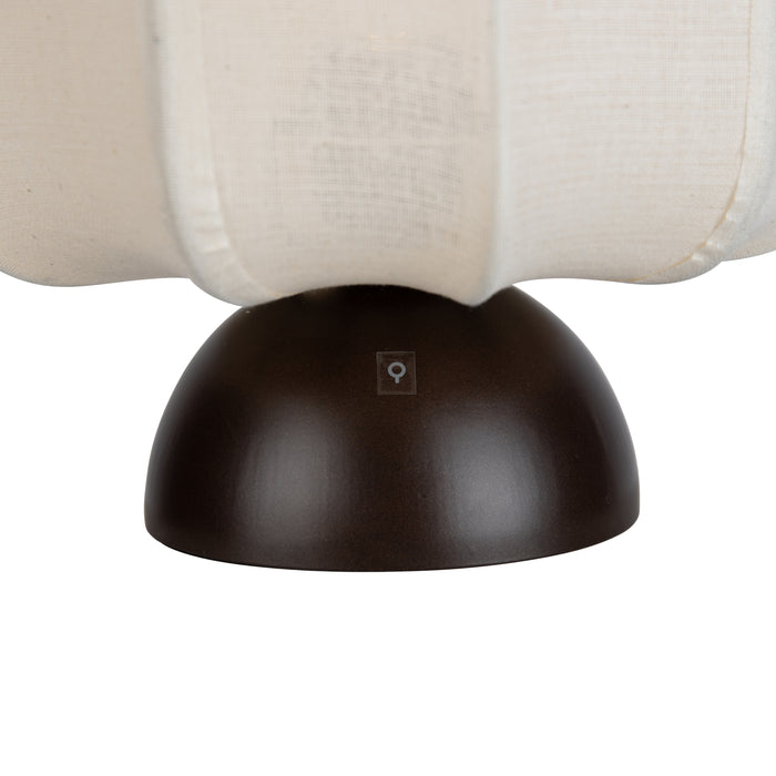 QAZQA Japandi tafellamp donker brons met beige kap - Nori