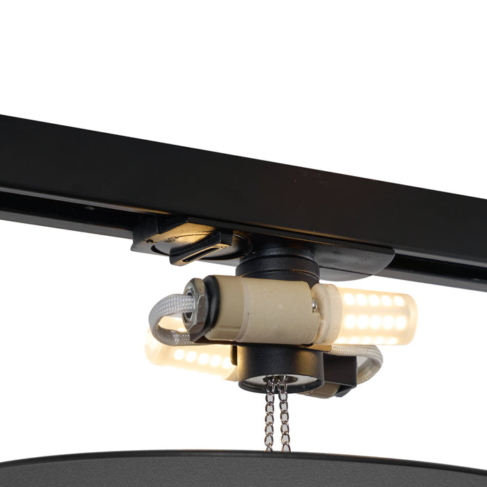 QAZQA Moderne plafondlamp zwart voor railsysteem 1-fase 2-lichts -