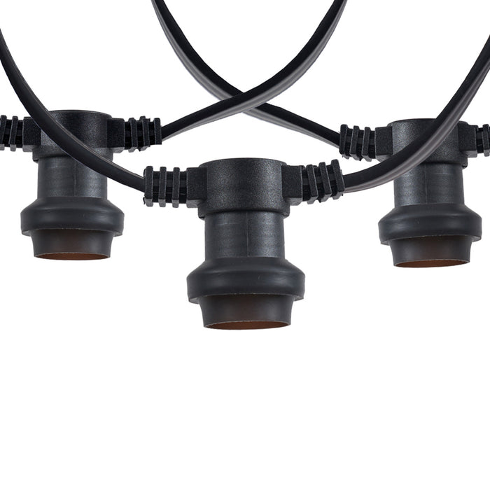 QAZQA Lichtsnoer zwart koppelbaar met stekker 14m 30-lichts IP44 -