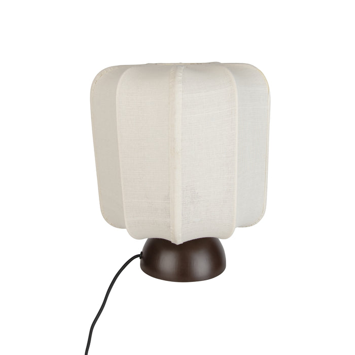 QAZQA Japandi tafellamp donker brons met beige kap - Nori