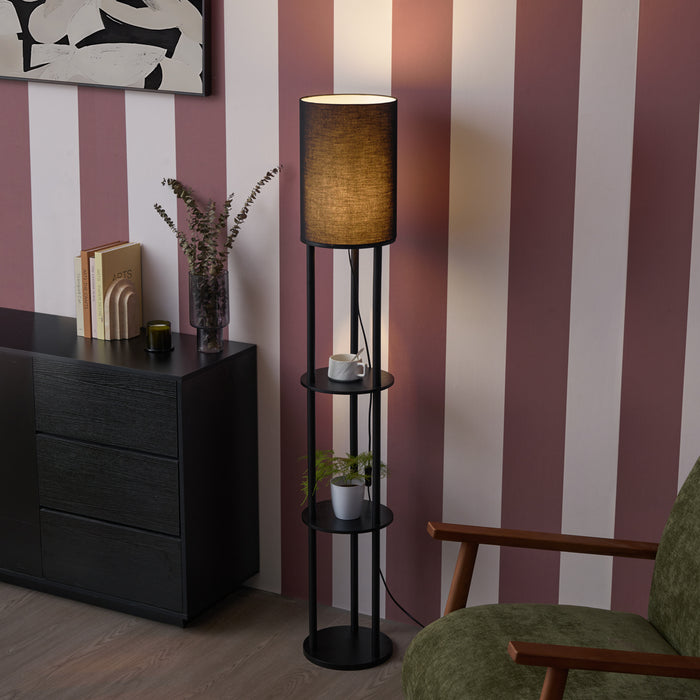 QAZQA Moderne vloerlamp zwart - Stojon